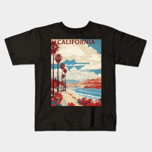 California United States of America Travel Vintage Poster Kids T-Shirt